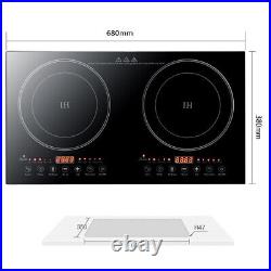 110V Electric Double Burner Dual Induction Cooker Cooktop 2400W Countertop Stove