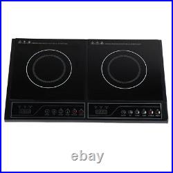 110V Electric Dual Induction Cooker Cook 2000W Counter Double Burner