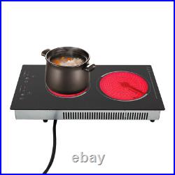 110V Electric Stove Ceramic Cooktop Sensor Touch Control 2 Burners with Plug 110V Electric Stove Ceramic Cooktop Sensor Touch Control 2 Burners with Plug