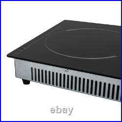 110V Electric Stove Ceramic Cooktop Sensor Touch Control 2 Burners with Plug