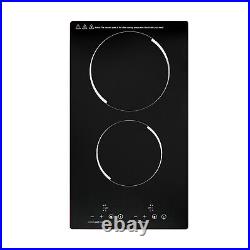 110V Electric Stove Ceramic Cooktop Sensor Touch Control 2 Burners with Plug