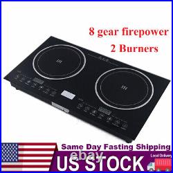 110V Induction Cooktop 2 Burners Electric Hob Cook Top Stove Ceramic Cooktop USA