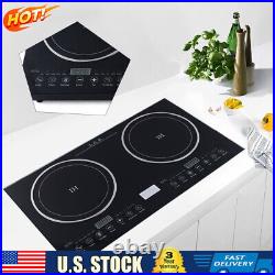 110V Induction Cooktop 2 Burners Electric Hob Cook Top Stove Ceramic Cooktop USA