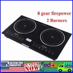 110V Induction Cooktop 2 Burners Electric Hob Cook Top Stove Ceramic Cooktop USA