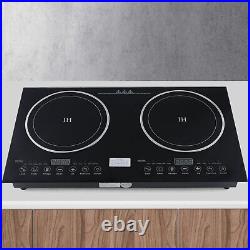 110V Induction Cooktop 2 Burners Electric Hob Cook Top Stove Ceramic Cooktop USA