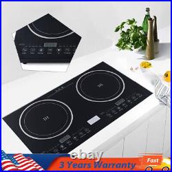 110V Induction Cooktop 2 Burners Electric Hob Cook Top Stove Ceramic Cooktop USA