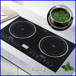 110V Induction Cooktop 2 Burners Electric Hob Cook Top Stove Ceramic Cooktop USA