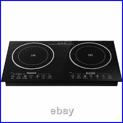 110V Induction Cooktop 2 Burners Electric Hob Cook Top Stove Ceramic Cooktop USA