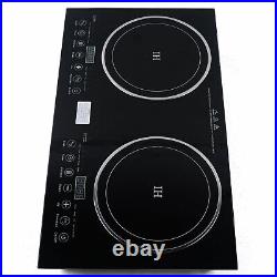 110V Induction Cooktop 2 Burners Electric Hob Cook Top Stove Ceramic Cooktop USA