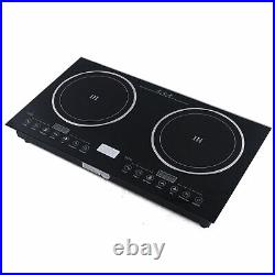 110V Induction Cooktop 2 Burners Electric Hob Cook Top Stove Ceramic Cooktop USA