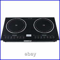 110V Induction Cooktop 2 Burners Electric Hob Cook Top Stove Ceramic Cooktop USA