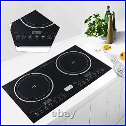 110V Induction Cooktop 2 Burners Electric Hob Cook Top Stove Ceramic Cooktop USA