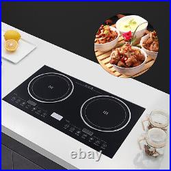 110V Induction Cooktop 2 Burners Electric Hob Cook Top Stove Ceramic Cooktop USA