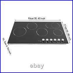 110V NEW Black Electric Cooktop Electric Stovetop 5 Burners Electric Cooktop US