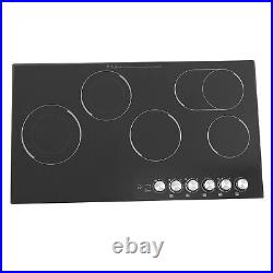 110V NEW Black Electric Cooktop Electric Stovetop 5 Burners Electric Cooktop US