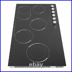 110V NEW Black Electric Cooktop Electric Stovetop 5 Burners Electric Cooktop US