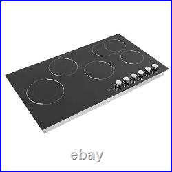 110V NEW Black Electric Cooktop Electric Stovetop 5 Burners Electric Cooktop US