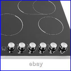 110V NEW Black Electric Cooktop Electric Stovetop 5 Burners Electric Cooktop US