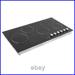 110V NEW Black Electric Cooktop Electric Stovetop 5 Burners Electric Cooktop US