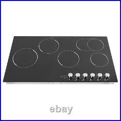 110V NEW Black Electric Cooktop Electric Stovetop 5 Burners Electric Cooktop US