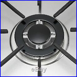 110V Top Brand 30COOKTOP Steel Built-in 5 Burners LPG/NG Gas Hob Stove Cooktop