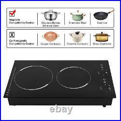 110V Touch Induction Cooktop 2 Burner Induction Cooker Electric Stove Top 4000W