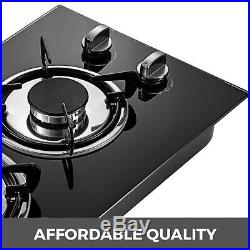 12 2 Burners Tempered Glass Gas Cooktop Gas Hob Built-In Stove iron grates