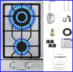 12/24/30/36 Gas Cooktop Stove Top 2/4/5 Burner LPG/NG Dual Fuel Stainless Steel
