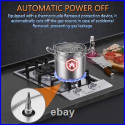 12/24/30/36 Gas Cooktop Stove Top 2/4/5 Burner LPG/NG Dual Fuel Stainless Steel