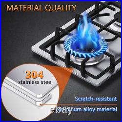 12/24/30/36 Gas Cooktop Stove Top 2/4/5 Burner LPG/NG Dual Fuel Stainless Steel
