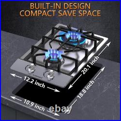 12/24/30/36 Gas Cooktop Stove Top 2/4/5 Burner LPG/NG Dual Fuel Stainless Steel