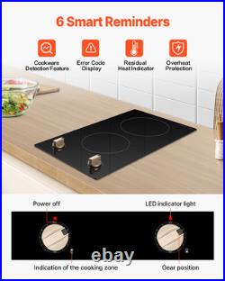 12 Electric Induction Cooktop Countertop Stove 2 Burners Knob Control 1800W 12 Electric Induction Cooktop Countertop Stove 2 Burners Knob Control 1800W