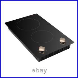 12 Electric Induction Cooktop Countertop Stove 2 Burners Knob Control 1800W 12 Electric Induction Cooktop Countertop Stove 2 Burners Knob Control 1800W