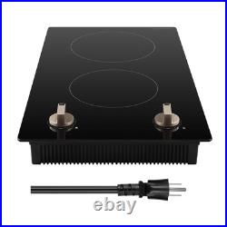 12 Electric Induction Cooktop Countertop Stove 2 Burners Knob Control 1800W 12 Electric Induction Cooktop Countertop Stove 2 Burners Knob Control 1800W