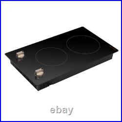 12 Electric Induction Cooktop Countertop Stove 2 Burners Knob Control 1800W 12 Electric Induction Cooktop Countertop Stove 2 Burners Knob Control 1800W