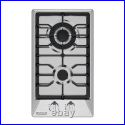 12 Inch Built-In Gas Cooktop with 2 Sealed SABAF Burners, Stainless Steel Sur