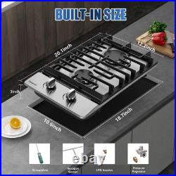 12 Inch Gas Cooktop, 2 Burners Built-In Stainless Steel Stove Top, Max 12000BTU