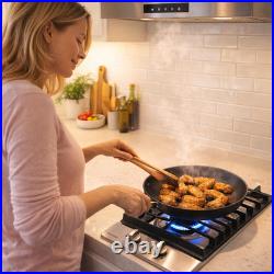 12 Inch Gas Cooktop, 2 Burners Built-In Stainless Steel Stove Top, Max 12000BTU