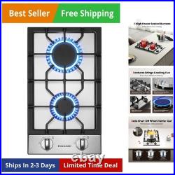 12 Inch Gas Cooktop 2 Burners Built-in Propane Stainless Steel Stove Top with