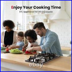 12 Inch Gas Cooktop 2 Burners Built-in Propane Stainless Steel Stove Top with