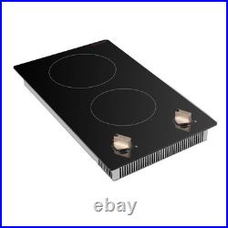 12 Induction Cooktop 2 Burner Electric Countertop Burner Knob Control 220V