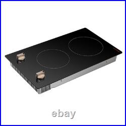 12 Induction Cooktop 2 Burner Electric Countertop Burner Knob Control 220V