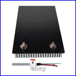 12 Induction Cooktop 2 Burner Electric Countertop Burner Knob Control 220V