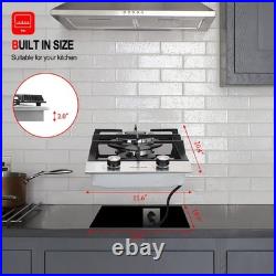 12 in. Recessed Gas Stove Cooktop with 2 Sealed Burners in Black Tempered Glass 12 in. Recessed Gas Stove Cooktop with 2 Sealed Burners in Black Tempered Glass