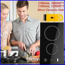 12 inch Electric Induction Cooktop Smooth Surface with 2 Burners Glass Surface