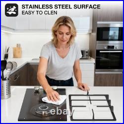 12 inch Gas Stove Drop-in 2 Burner Propane Gas Cooker Hob Stainless Steel NG/LPG