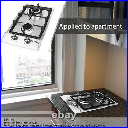 12 inches stainless steel gas cooktop built in stove LPG NG two burners hot sale