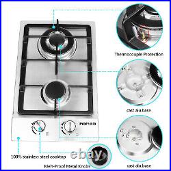 12 inches stainless steel gas cooktop built in stove LPG NG two burners hot sale