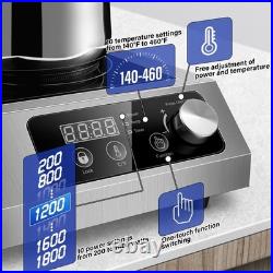 12in 1800W Commercial Induction Cooktop Powerful Electric Induction Burner 120V