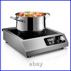 12in 1800W Commercial Induction Cooktop Powerful Electric Induction Burner 120V